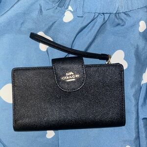 Coach Black Tech Textured Wallet Wristlet